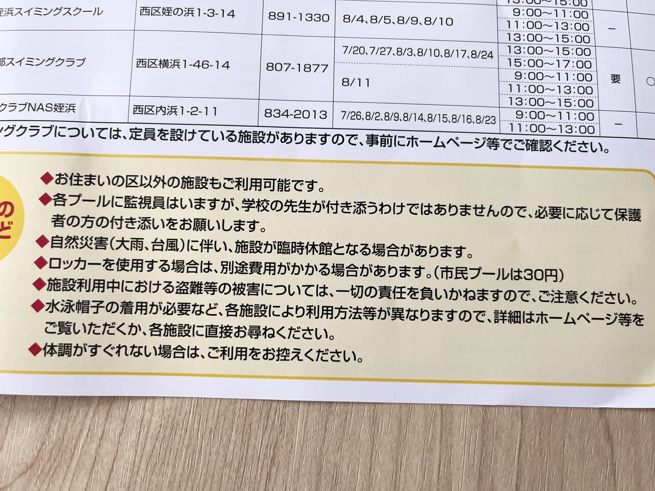 福岡市夏休みプール開放事業2024